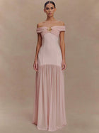 Selena | Robe Épaule Dénudée & Drapé Royal