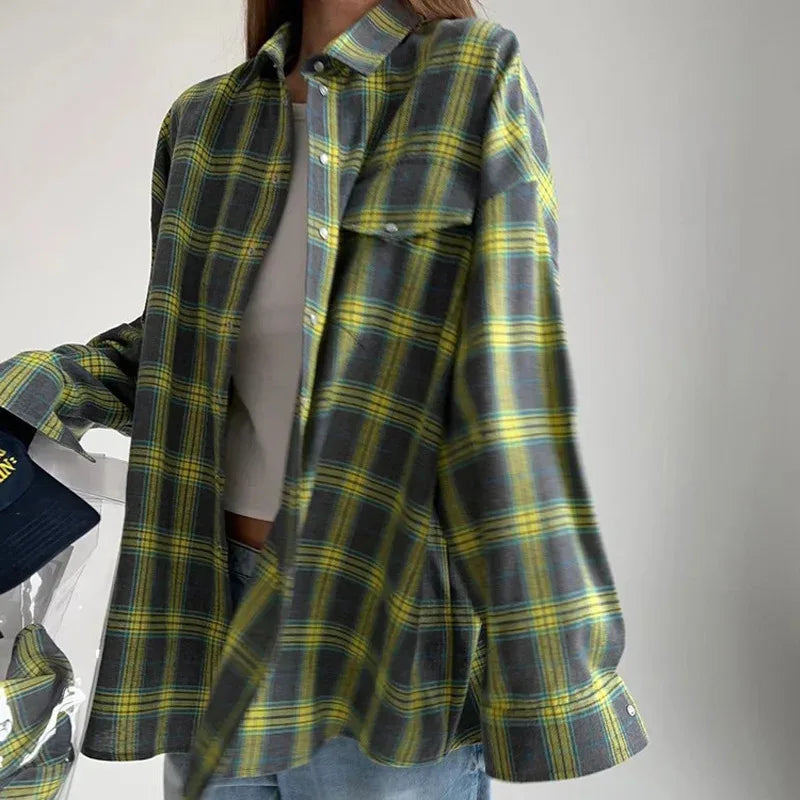 Zoe™ | Blouse à Carreaux Vintage