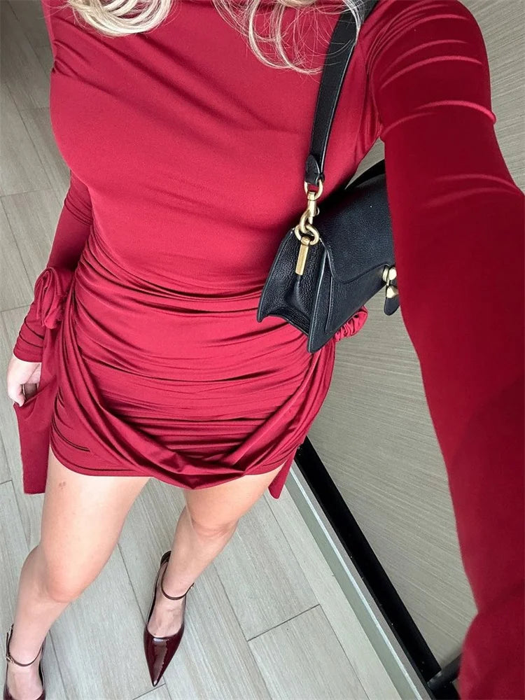 Tossy | Robe Mini Plissée à Taille Haute