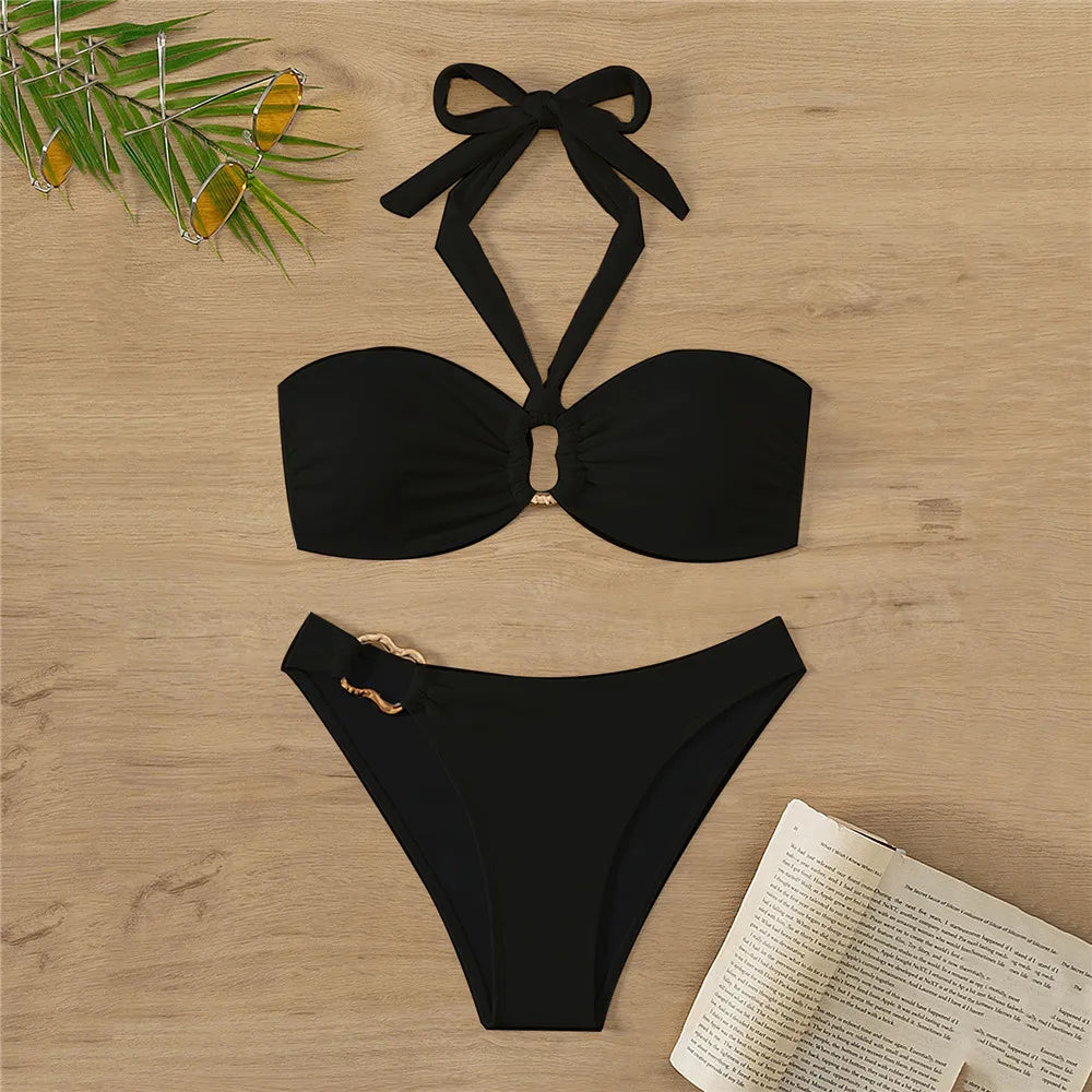 Savana | Bikini Léopard à Anneau Métallique