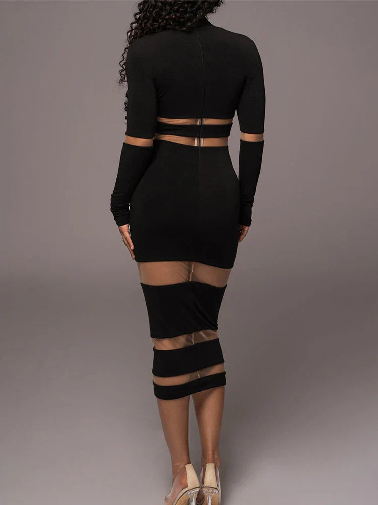 Naomi | Robe Moulante à Détails Transparents