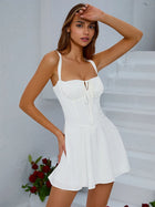 Selina | Robe Corset Froncée à Lacets et Dos Nu