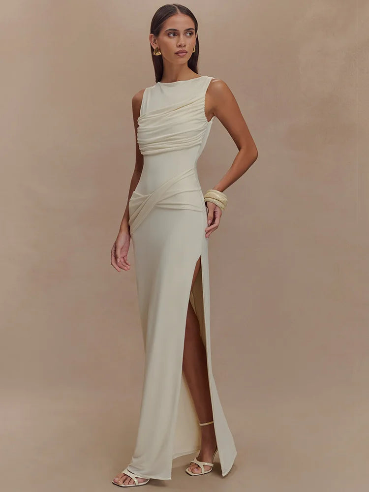 Maëva | Robe Plissée & Silhouette Élancée