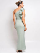 Liora | Robe Asymétrique Fleurie & Allure Sculptante