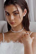 Boucles d'oreilles, bague et collier Suite Life Diamante Argent
