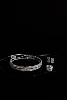Boucles d'oreilles, bague et collier Suite Life Diamante Argent