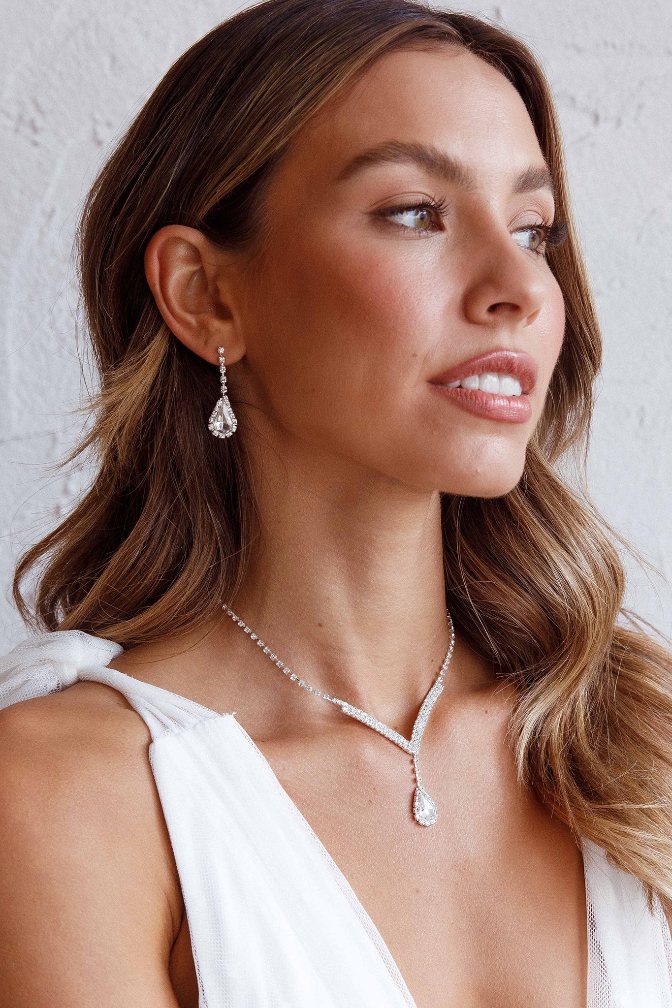 Ensemble Collier et Boucles d'Oreilles Melissa Diamante Argent