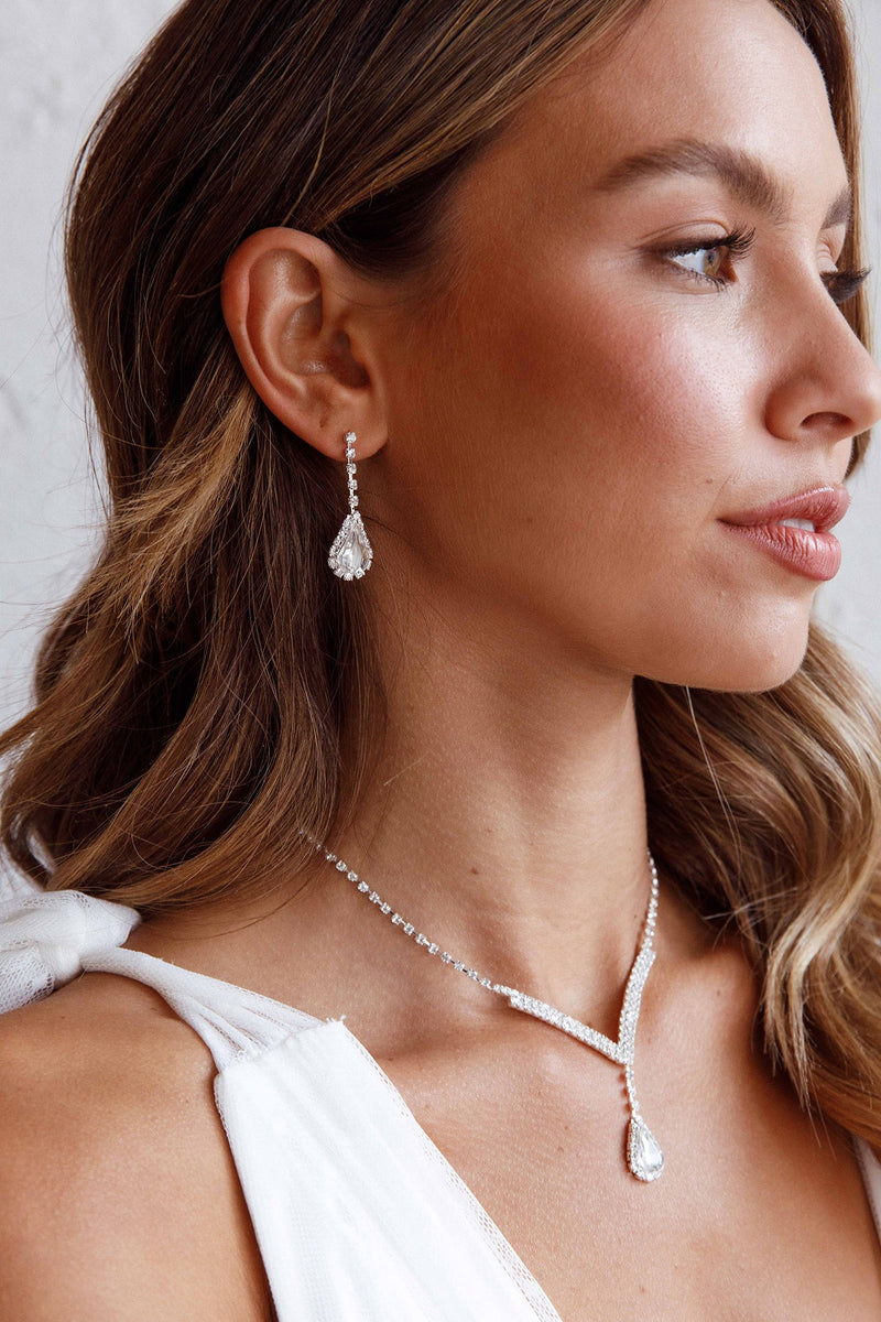 Ensemble Collier et Boucles d'Oreilles Melissa Diamante Argent
