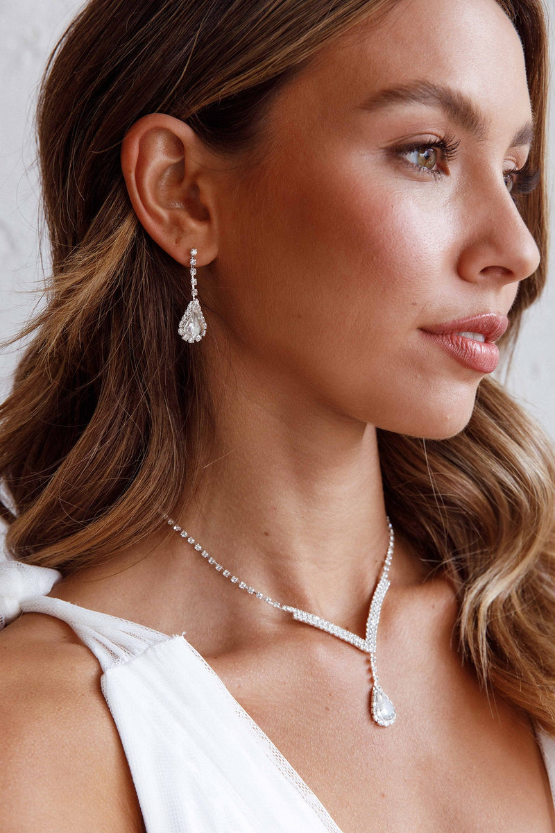 Ensemble Collier et Boucles d'Oreilles Melissa Diamante Argent