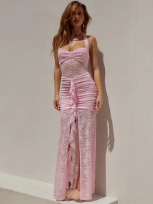 Maïa | Robe Halter Envoûtante & Détails Ruchés