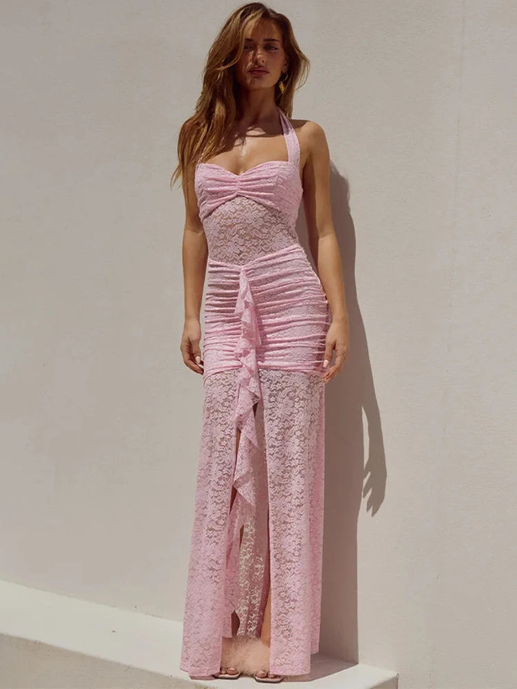 Maïa | Robe Halter Envoûtante & Détails Ruchés