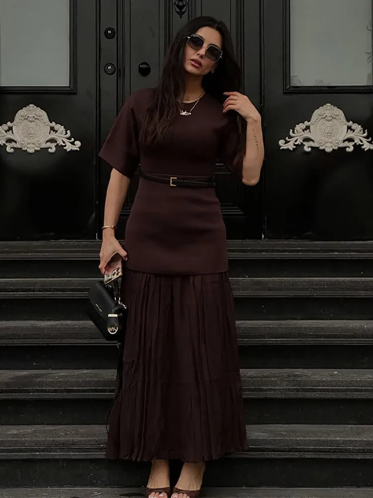 Ava | Robe Longue Structurée Chic