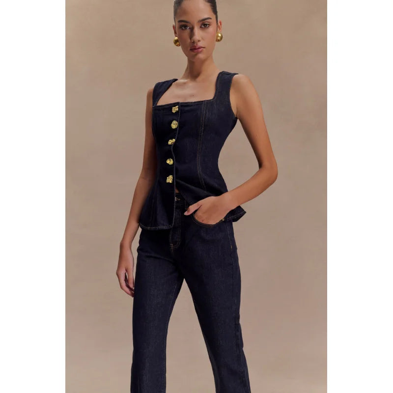 Romy | Ensemble Structuré & Allure Denim