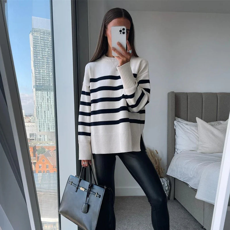Luna™ | Pull Overzisé à Rayures