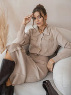 Maria™ | Ensemble Élégant Blazer Tricoté et Jupe