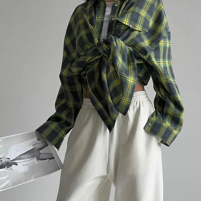 Zoe™ | Blouse à Carreaux Vintage