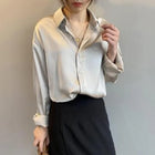 Elisa™ | Blouse Satinée à Boutons