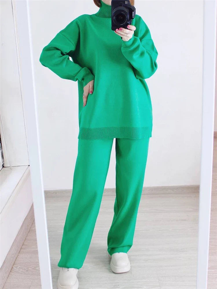 Macy™ | Ensemble Élégant avec Col Roulé et Pantalon