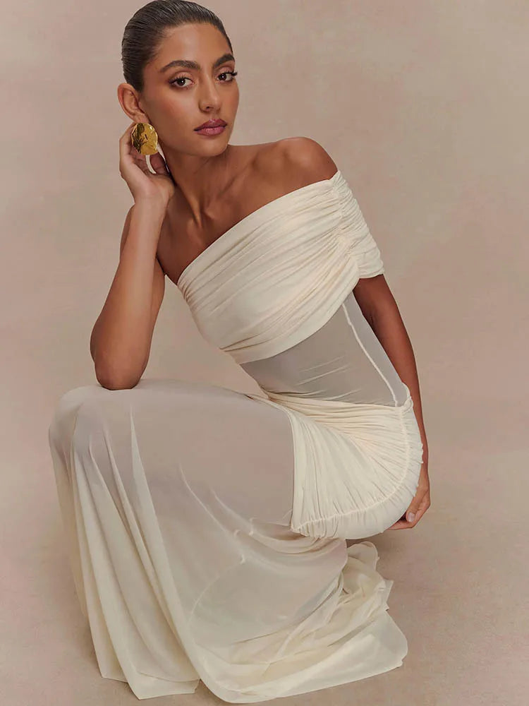 Maëlya | Robe Drapée & Élégance Pure