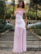 Selena | Robe Épaule Dénudée & Drapé Royal