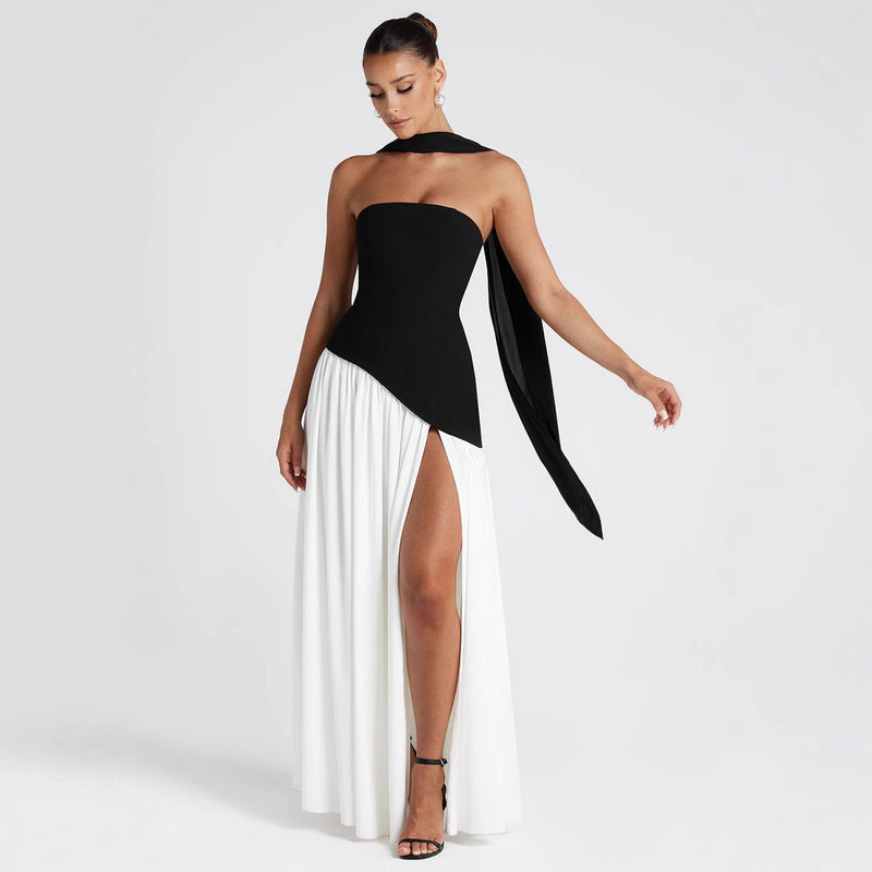 Leonie | Robe Drapée & Fente Audacieuse