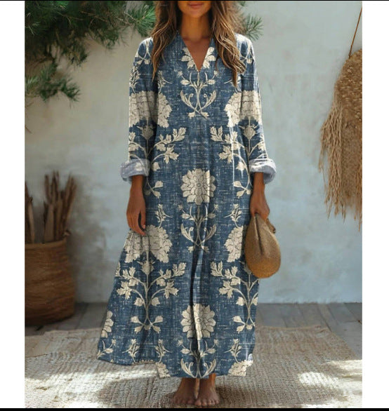 Robe Vintage À Imprimé Ethnique