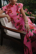 Meilin | Robe Maxi Fleurie Style Cheongsam