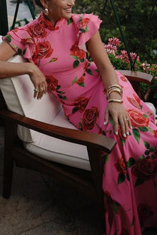 Meilin | Robe Maxi Fleurie Style Cheongsam