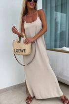 Myriam | Robe Maxi Unie Dos Nu à Bretelles