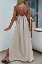 Myriam | Robe Maxi Unie Dos Nu à Bretelles
