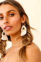 Boucles d'oreilles en paille tressée Koko Naturelles