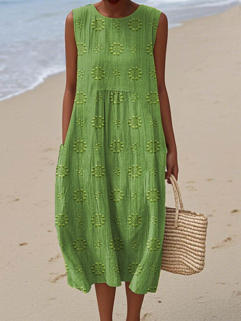 Arianna | Robe D'Été En Coton Avec Poche Brodée