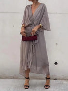 Aveline | Robe Élégante en Chiffon à Col V