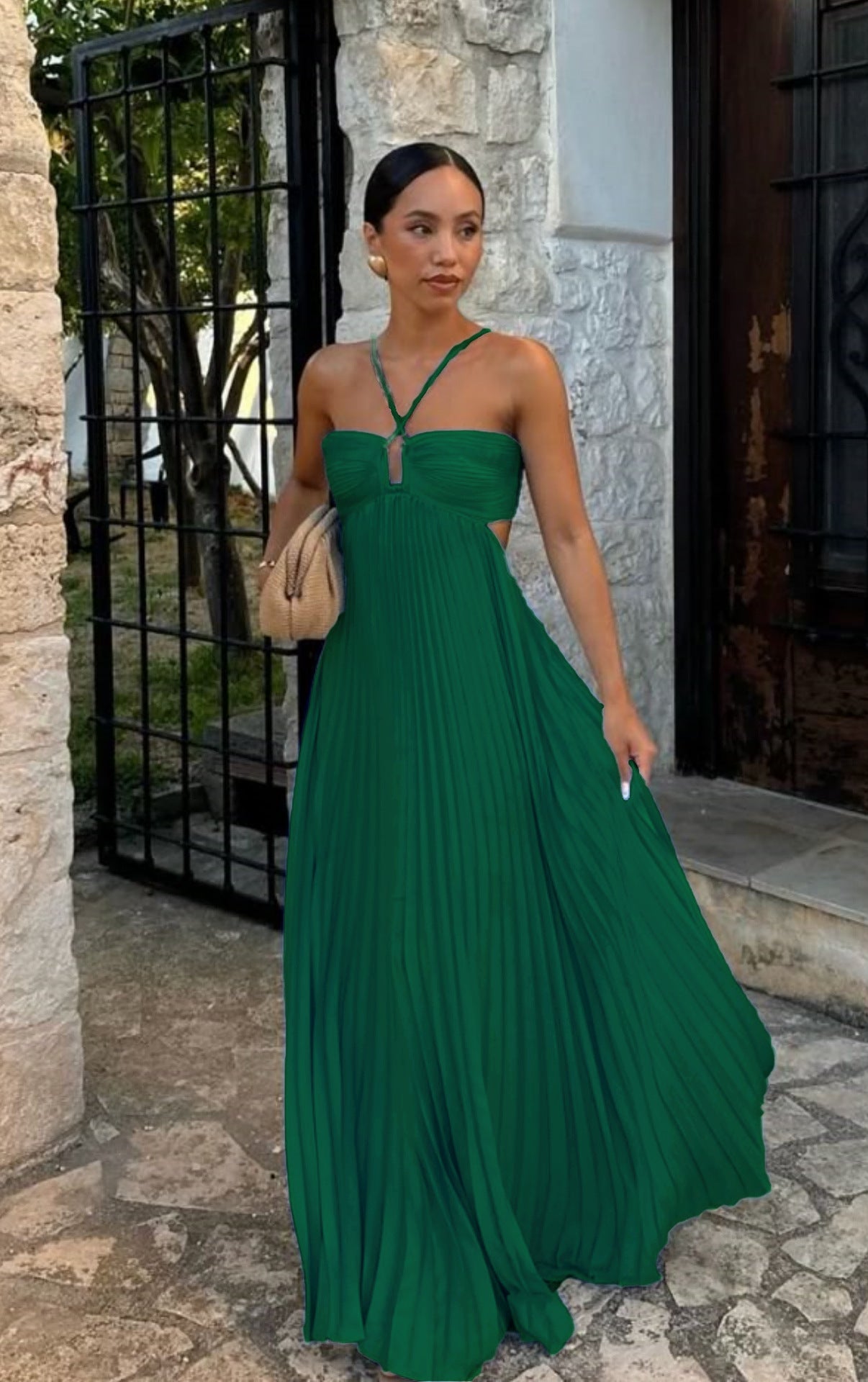 Maëlle | Robe Plissée & Éclat Céleste
