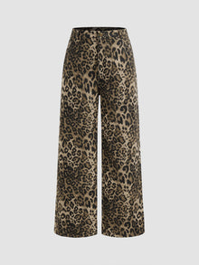 Soraya | Pantalon Large Léopard en Denim