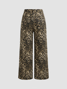 Soraya | Pantalon Large Léopard en Denim
