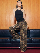 Soraya | Pantalon Large Léopard en Denim