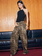 Soraya | Pantalon Large Léopard en Denim