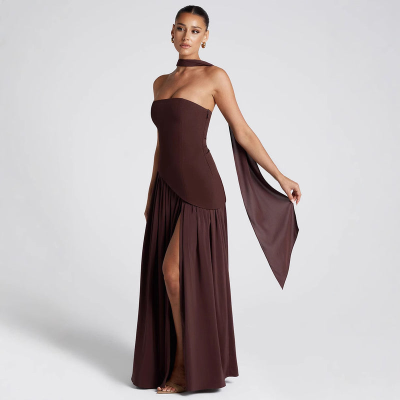Leonie | Robe Drapée & Fente Audacieuse