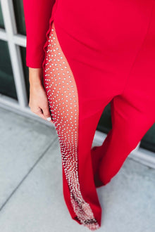 Zelorava | Jumpsuit Asymétrique à Strass