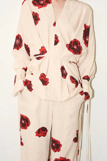Château Luxe Paris™ | Robe Sahara Print Kimono Coquelicot